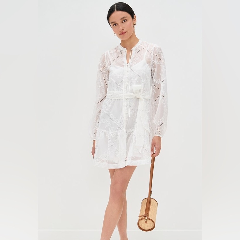 Hill House White Long Sleeve Dress